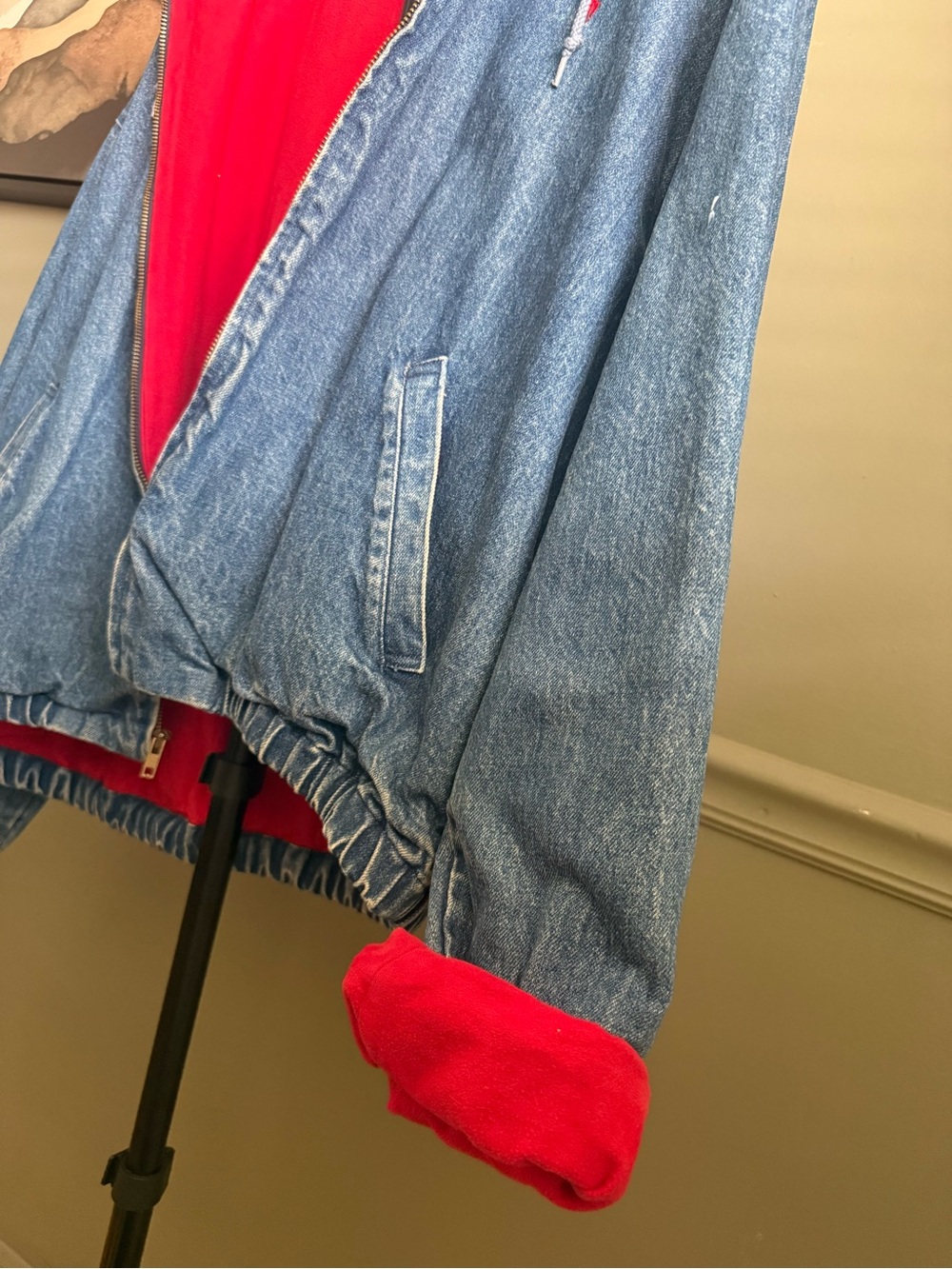 Vintage Polo by Ralph Lauren Denim Jacket with Red Lining - Picture 10 of 12
